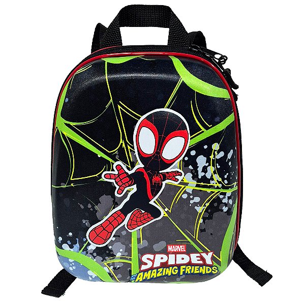 Mochila Pequena Maxtoy Spidey Miles Preto
