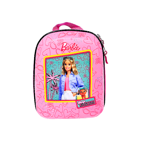 Mochila Pequena Maxtoy Barbie Boneca Rosa