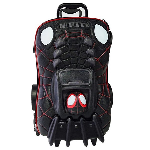 Mochila de Rodinhas 3D Maxtoy Spidey Miles Carro Preto