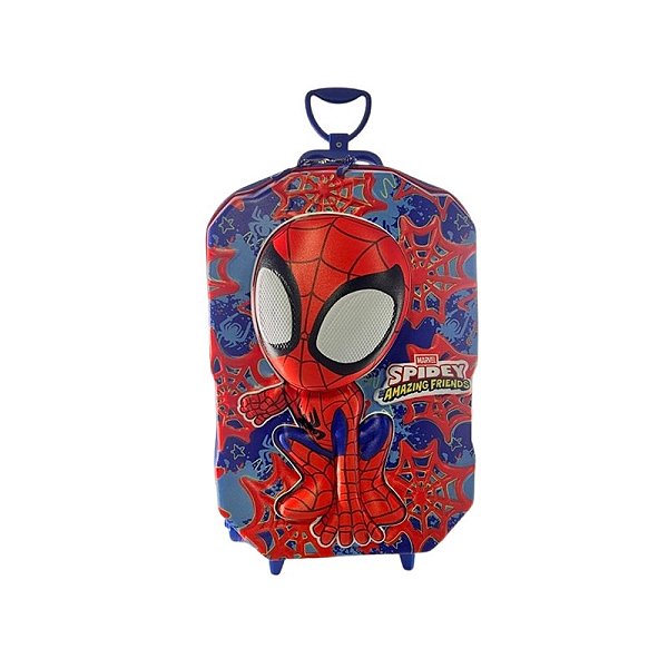 Mochila de Rodinhas 3D Maxtoy Spidey Peter Azul