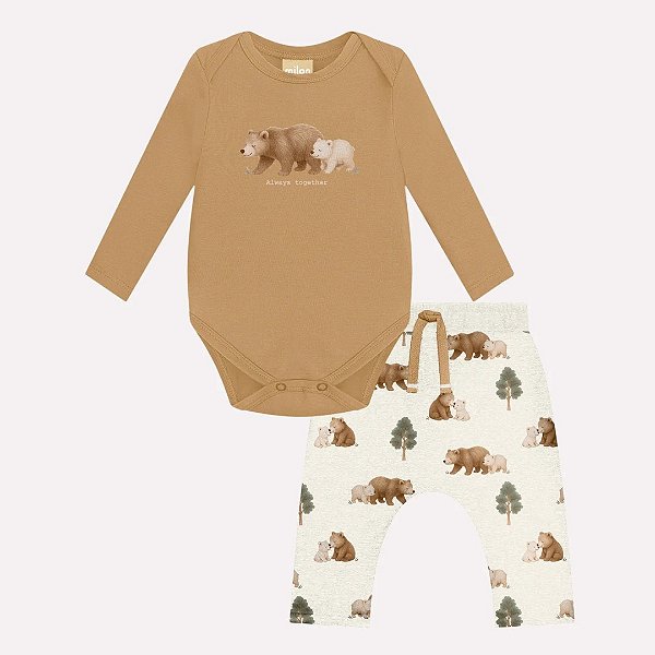 Conjunto Body e Calça Milon Urso Camurça