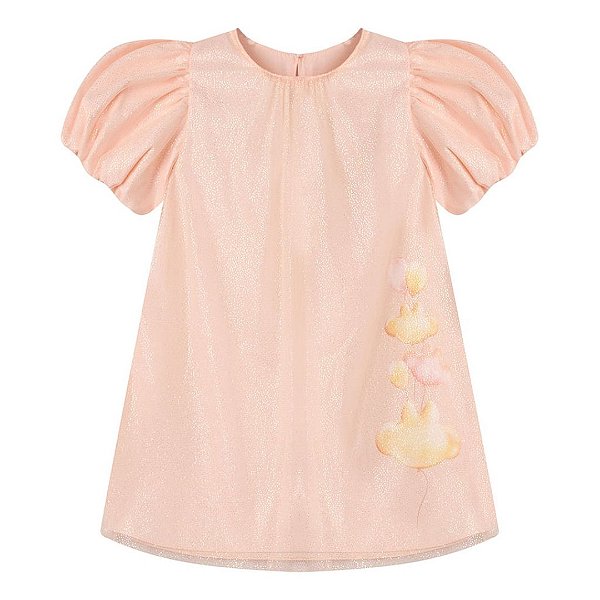 Vestido Lilica Ripilica Tule Bebê Balon Salmão Rosa
