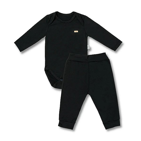 Conjunto Térmico Hug Body Longo e Calça Preto