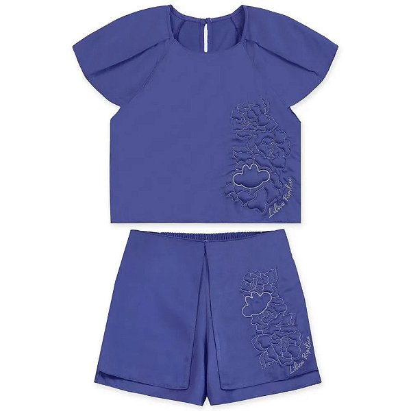 Conjunto Lilica Ripilica Blusa e Short Alto Relevo Lilás