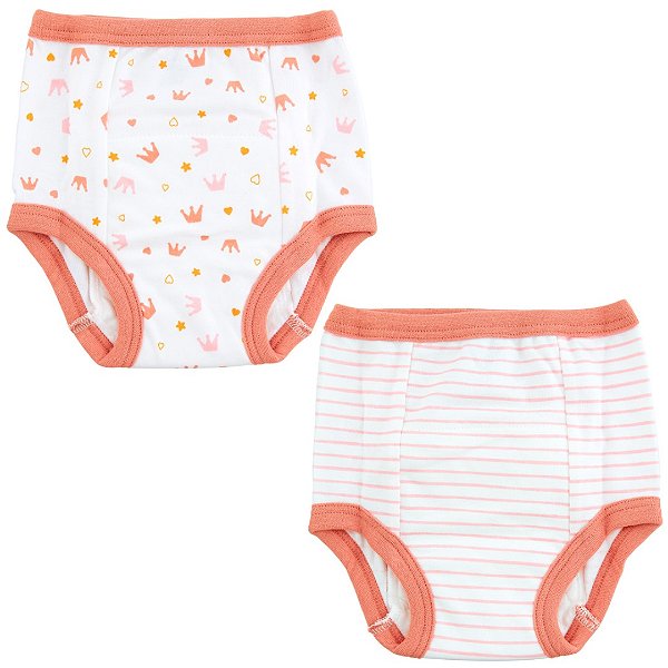 Calcinha de Desfralde Buba 2 Unidades Princesa P Laranja