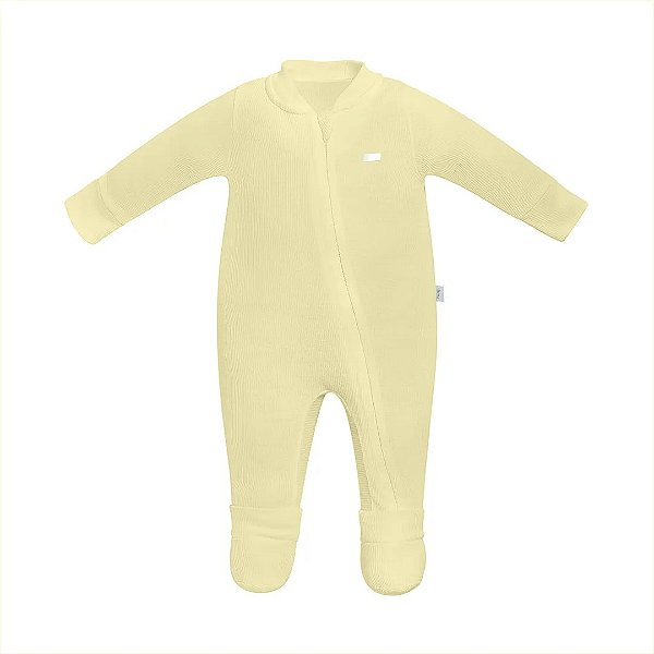 Macacão Canelado Hug Longo Amarelo Canário