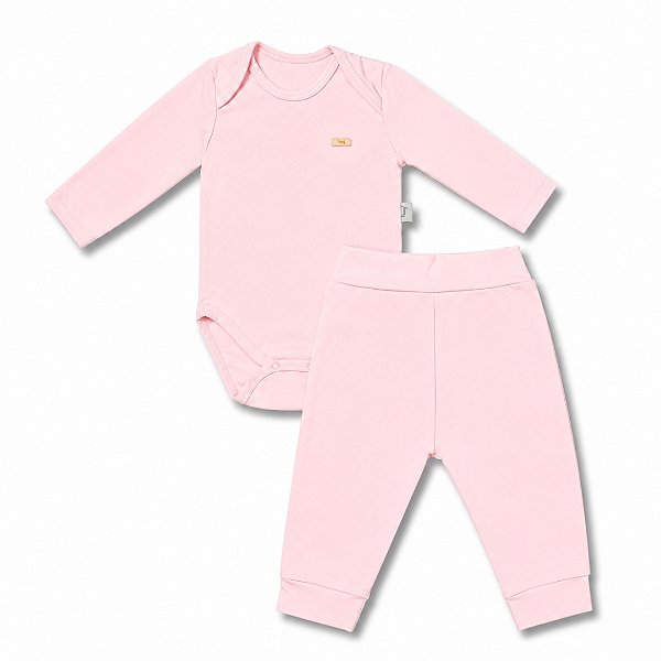 Conjunto Térmico Hug Body Longo e Calça Kids Rosa