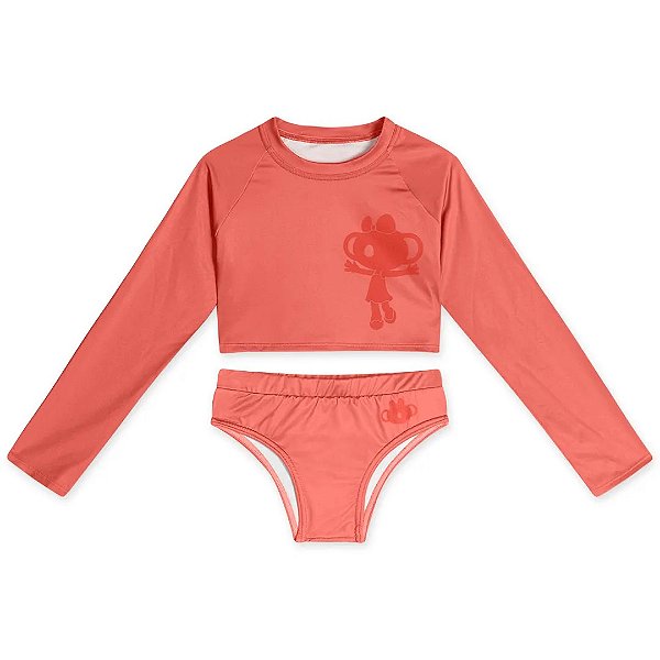 Conjunto Lilica Ripilica Cropped Manga Raglan Laranja