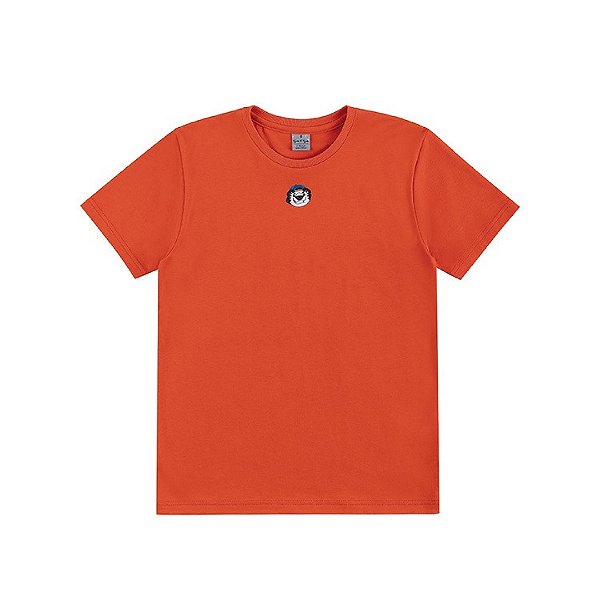 Camiseta Tigor T Tigre Manga Curta Logo Jeans Wear Laranja