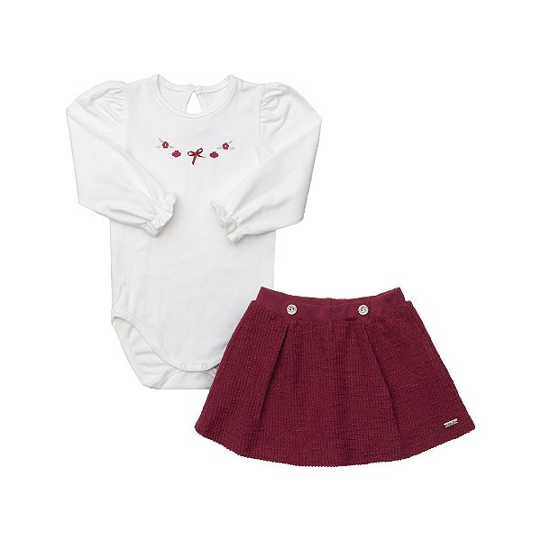Conjunto Lilica Ripilica Grow Up Classique Creme e Bordo