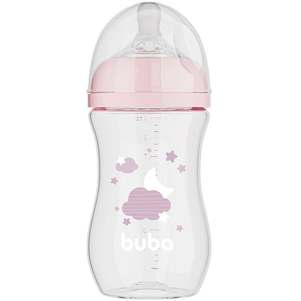 Mamadeira Buba Easy Flow Nuvem 270ml Rosa
