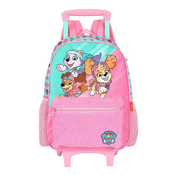 Mochila de Rodinhas Luxcel Patrulha Canina Skye Amigos Rosa