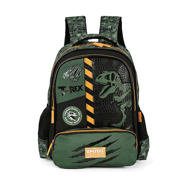 Mochila de Costas Luxcel Up4You T-Rex Fita Danger Preto