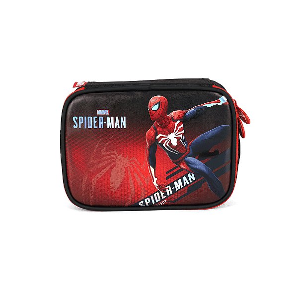 Estojo Box 100 Pens Luxcel Spiderman Painel Tela Preto