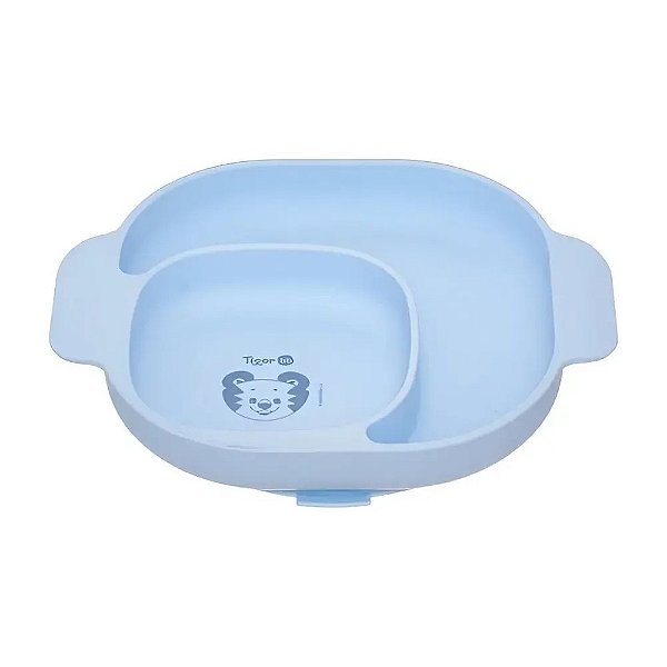 Prato Com Divisórias Tigor T Tigre Silicone Little Azul