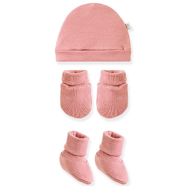 Kit 3 Peças Pingo Lelê Touca Luva E Sapatinho Rose