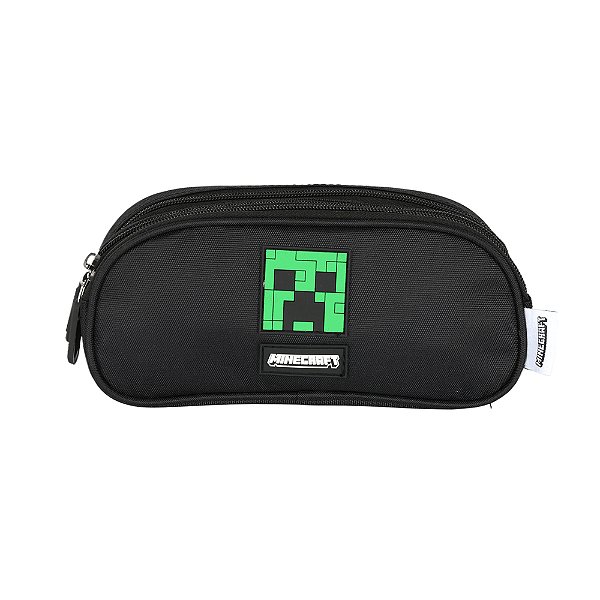Estojo Triplo Luxcel Minecraft Logo 27 Preto