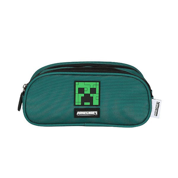 Estojo Triplo Luxcel Minecraft Logo 27 Verde