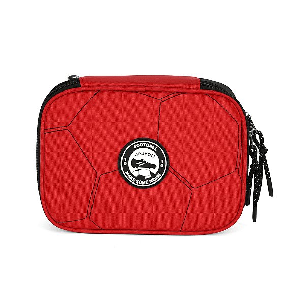Estojo Box 100 Pens Luxcel Up4You Bola Futebol Vermelho