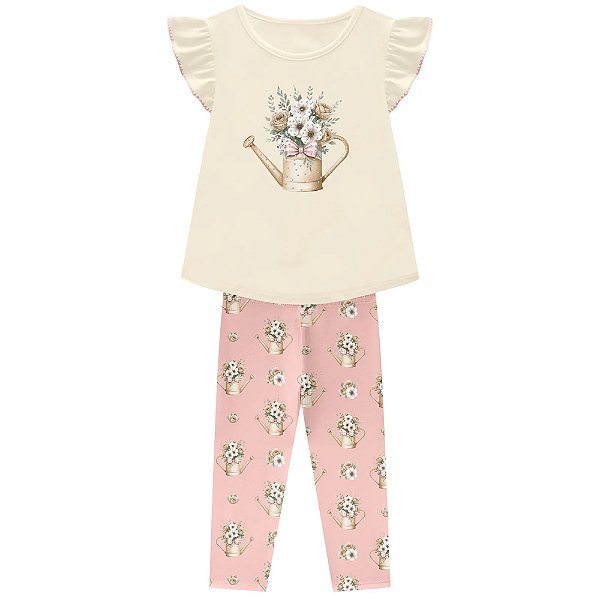 Conjunto Milon Blusa e Legging Regador Floral Rosa