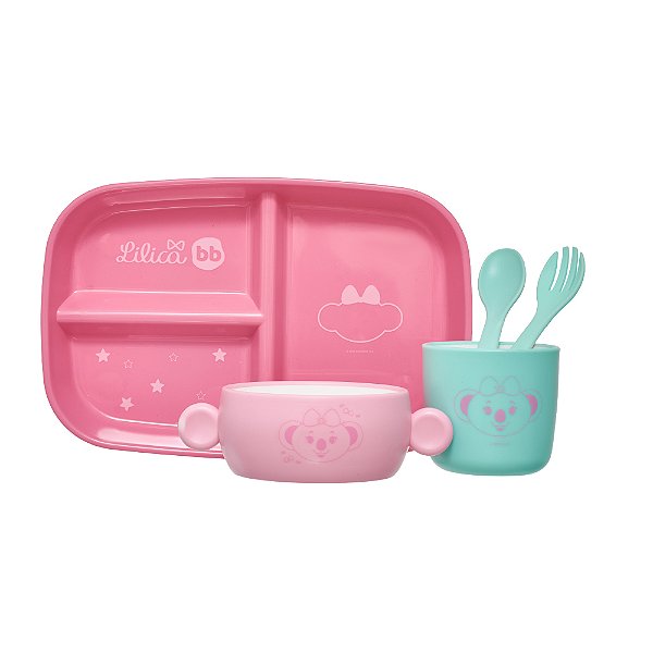 Kit Alimentação Pacific 5PCS Lilica Ripilica Happy Sky Rosa