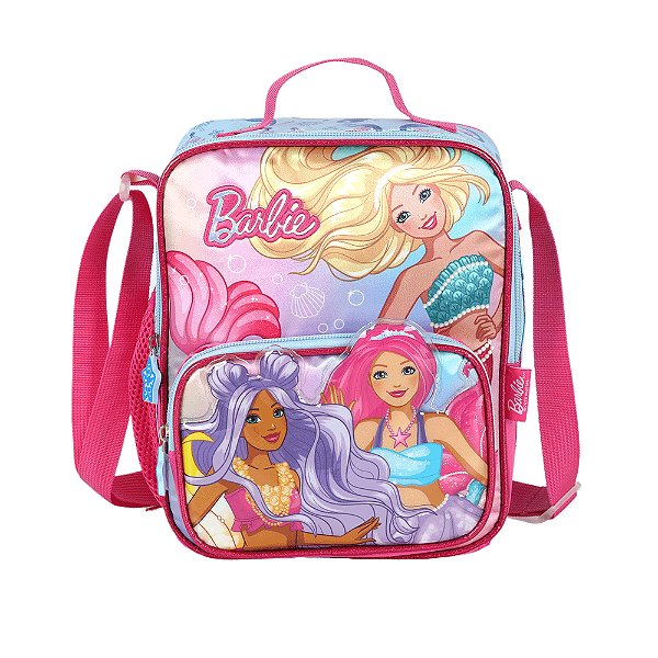 Lancheira Escolar Luxcel Barbie Trio Sereias Rosa
