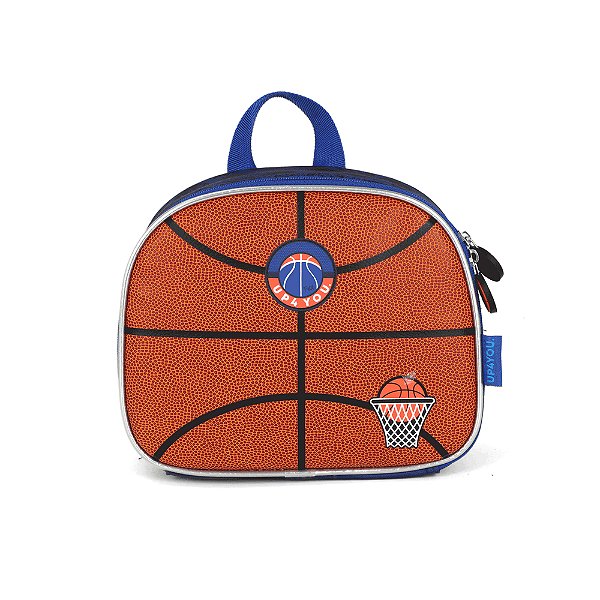 Lancheira Escolar Luxcel Up4You Basquete Azul e Laranja