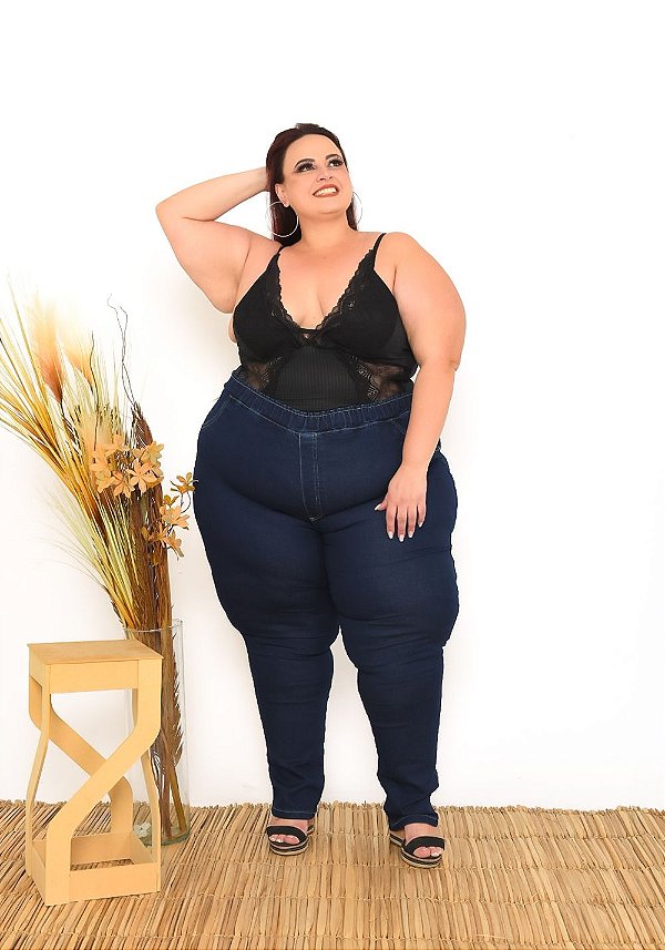 Calça Jeans Ane Plus Size Skinny Gisiane Azul