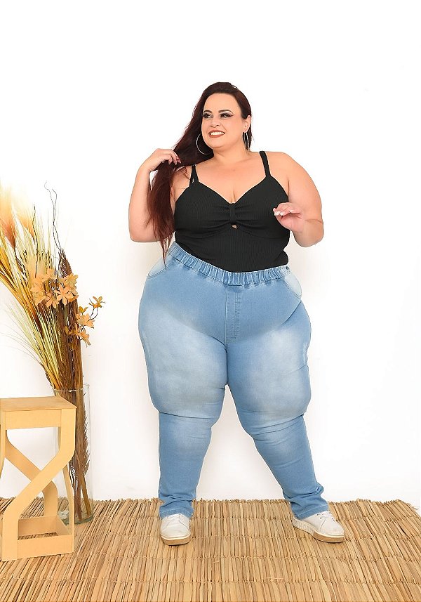 Calça Jeans Ane Plus Size Wide Leg Premium Ledian Azul - Ane Jeans - 11 Anos