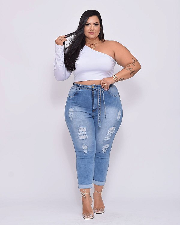 Calça Jeans Plus Size Capri Eduarda
