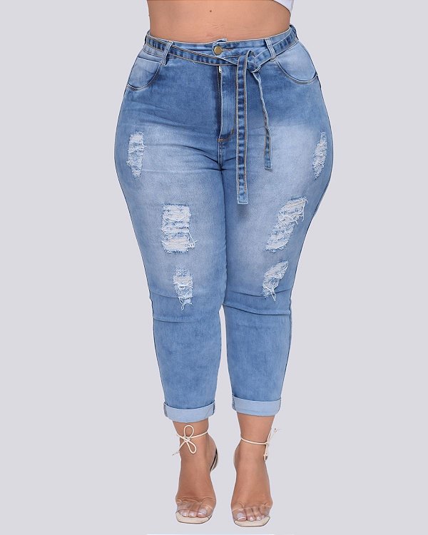 Calça Jeans Plus Size Capri Eduarda