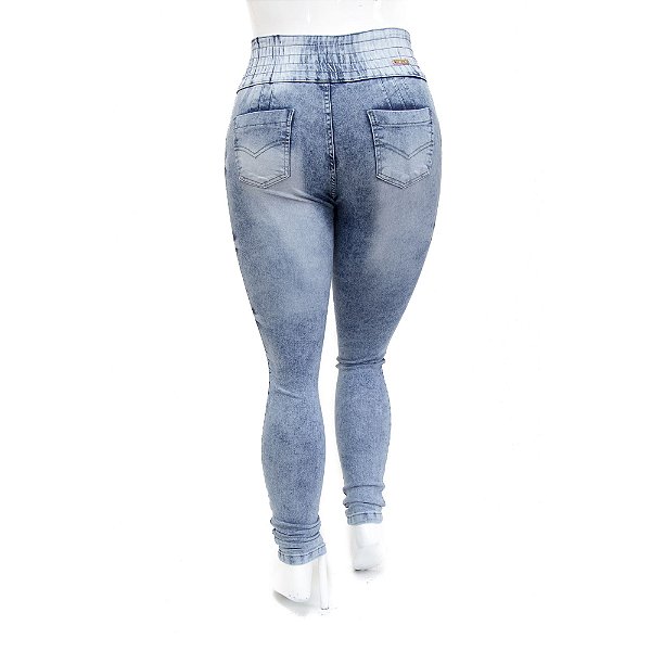 Calça Jeans Feminina Plus Size Helix Manchada
