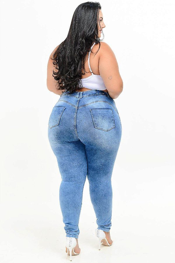 Calça Jeans Ane Plus Size Skinny Jesley Azul