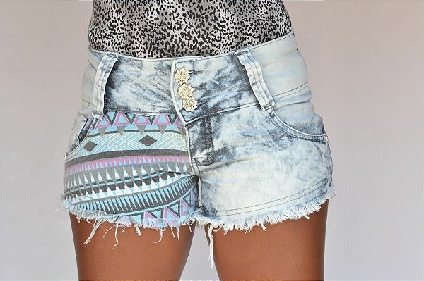 Shorts Jeans Boyfriend Manchado Jezzian