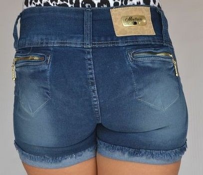 Shorts Jeans Meitrix Azul com Elastano com Bolsos