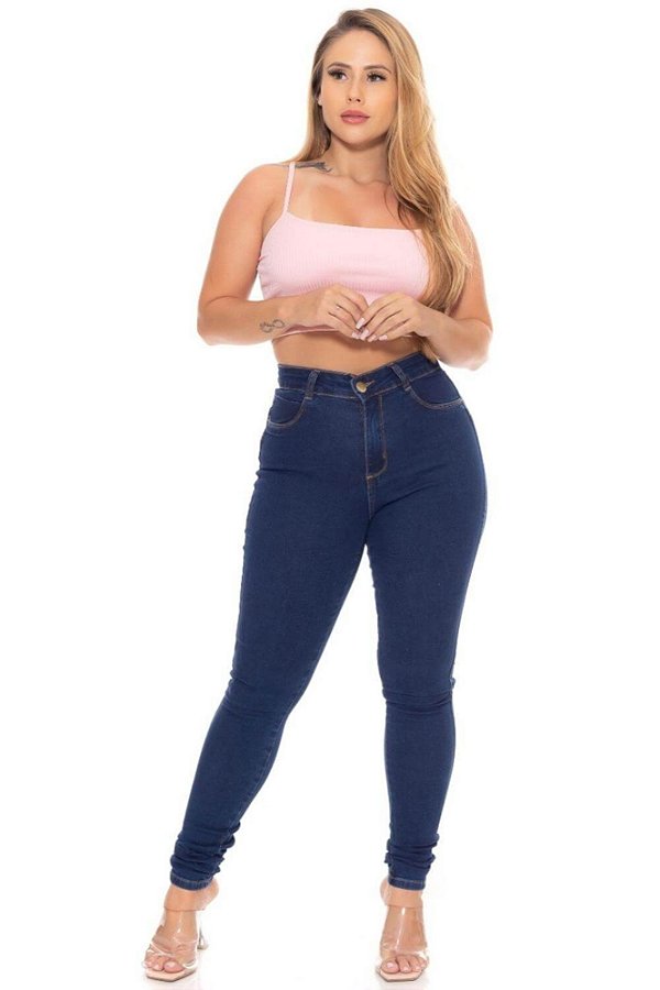 Calça Jeans Ane Plus Size Skinny Riviany Azul