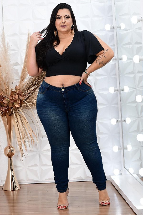 Calça Jeans Ane Plus Size Flare Lairini Preta - Ane Jeans - 11 Anos