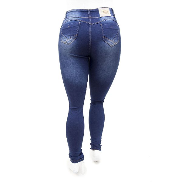 Calça Jeans Plus Size Feminina Azul Credencial com Lycra