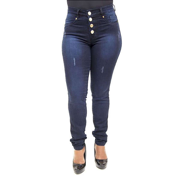 Calça Jeans Feminina Hot Pants Escura Helix com Lycra