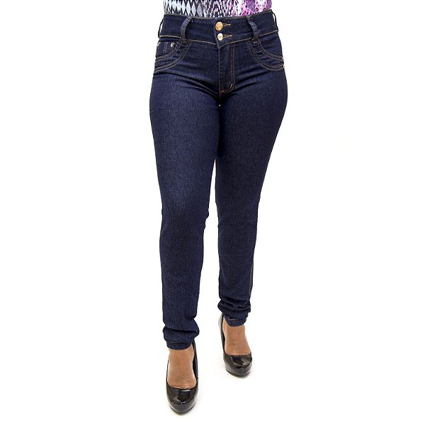 Calça Jeans Feminina Azul Escura Cheris com Lycra - Ane Jeans - 10 Anos