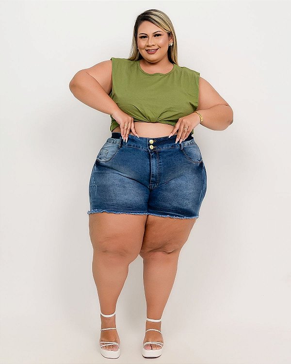 Shorts Jeans Curto Plus Size Laraine