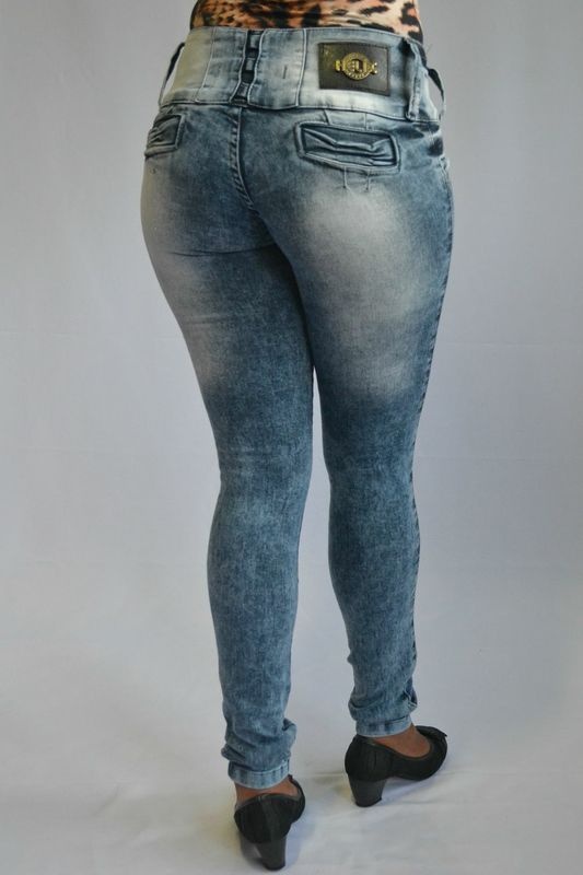 Calça Jeans Feminina Legging Helix Modelo Marmorizada