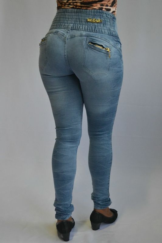 Calça Jeans Legging Clara Meitrix Modelo Delavê Cós Alto