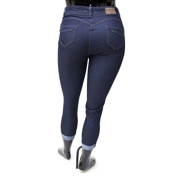 Calça Jeans Plus Size Feminina Cropped Credencial Cintura Alta