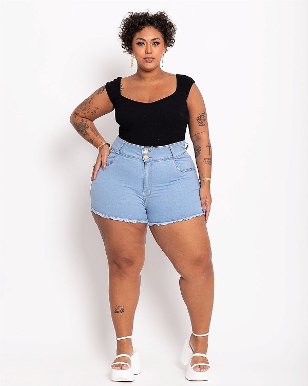 Shorts Jeans Curto Plus Size Soleide