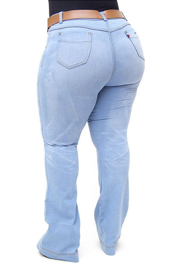 Calça Jeans Cambos Plus Size Flare Cibelly Azul