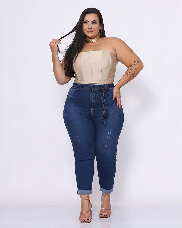 Calça Jeans Plus Size Capri Edizeuda
