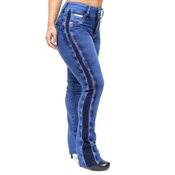 Calça Jeans Cheris Flare Lucileia Azul