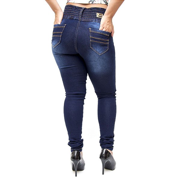 Calça Jeans Credencial Skinny com Elástico Melisa Azul