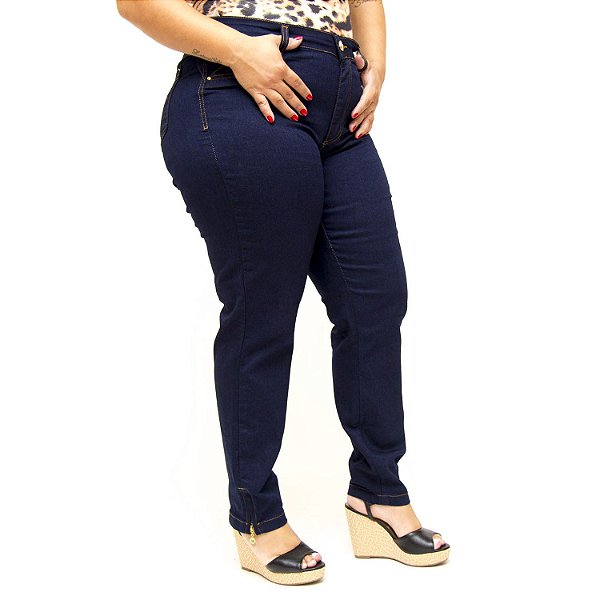 Calça Jeans Cambos Plus Size Reta Elzira Azul